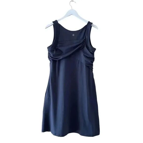 Athleta Women s Tank Dress Wicking  Charcoal Draped Thick Fabric  SZ L #1625 - Picture 5 of 15